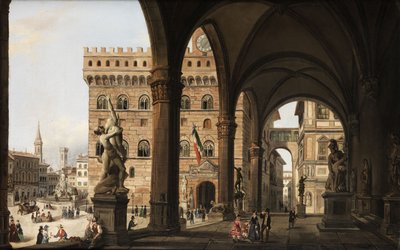 View from the Loggia dei Lanzi to the Palazzo della Signoria in Florence by Unknown